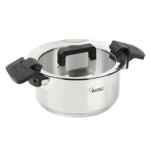 Image of Woll Stainless Steel Casserole Pot with Glass Lid - 16cm