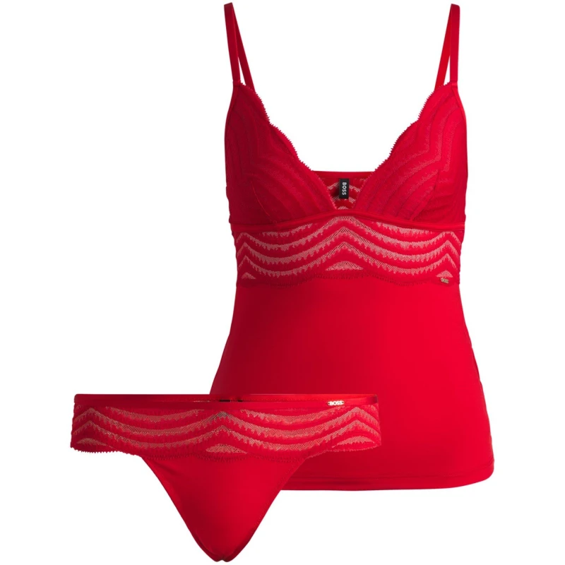 Image of Boss Boss Vest & Thong Giftset 10269553 - Red Red 10