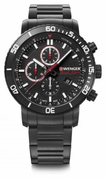 Image of Wenger Roadster Blacknight Chrono Black Steel Bracelet Watch