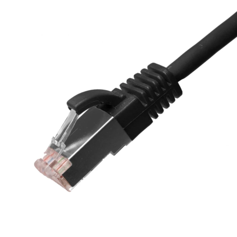 Image of Cablenet 0.25m Cat6a RJ45 Black U/FTP LSOH 30AWG Slim Snagless Booted