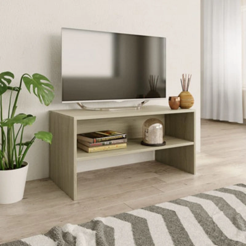 Image of vidaXL TV Cabinet Sonoma Oak Engineered Wood TV Stand Sideboard Furniture