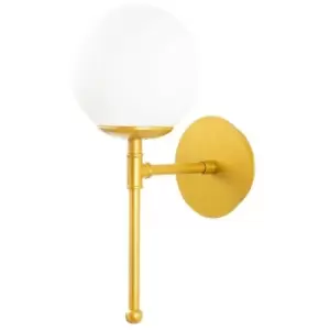 Image of Cristal Model 8 Deco 1-light Globe Wall Lamp Golden