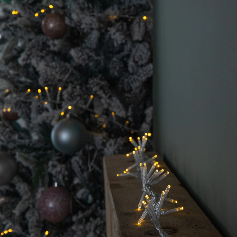 Image of 50m 2000 LED TreeBrights Christmas String Lights with Timer in Warm White on Clear Cable