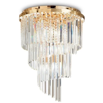Image of Ideal Lux Carlton - 12 Light Ceiling Light Chandelier Gold, E14