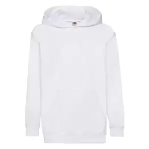 Image of Fruit Of The Loom Childrens Unisex Hooded Sweatshirt / Hoodie (5-6) (White)