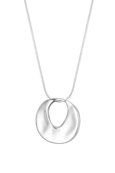 Image of Recycled Sterling Silver Plated Molten Pendant Necklace - Gift Pouch