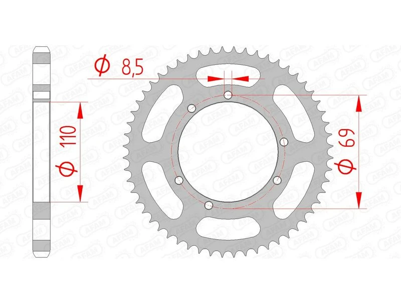 Image of AFAM Steel Standard Rear Sprocket 59104 - 428