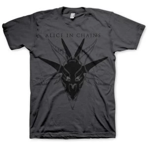 Image of Alice In Chains - Black Skull Unisex Small T-Shirt - Grey