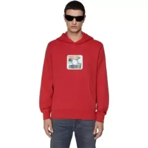 Image of Diesel CD Logo OTH Hoodie Mens - Red