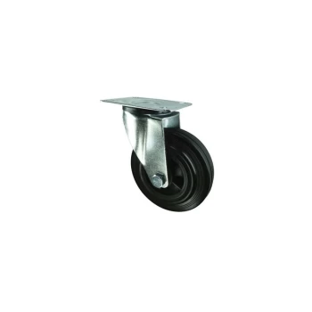 Image of Swivel Plate 125MM Rubber Tyre; Poly' Centre - Atlas Workholders