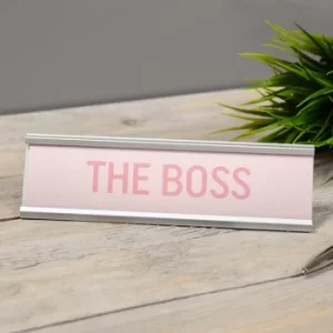 Image of The Boss Pink Desk Plaque