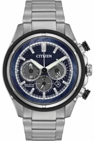 Image of Mens Citizen Super Titanium Titanium Chronograph Eco-Drive Watch CA4240-82L