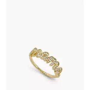 Image of Fossil Womens Gold-Tone Brass Band Ring - Gold
