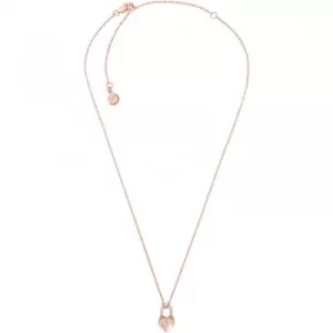 Image of Ladies Michael Kors Rose Gold Plated Logo Necklace