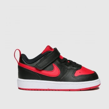 Image of Nike Black & Red Court Borough Low 2 Trainers Toddler