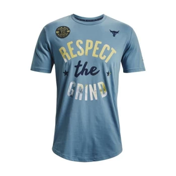 Image of Under Armour Project Rock Grind Short Sleeve T Shirt - Blue