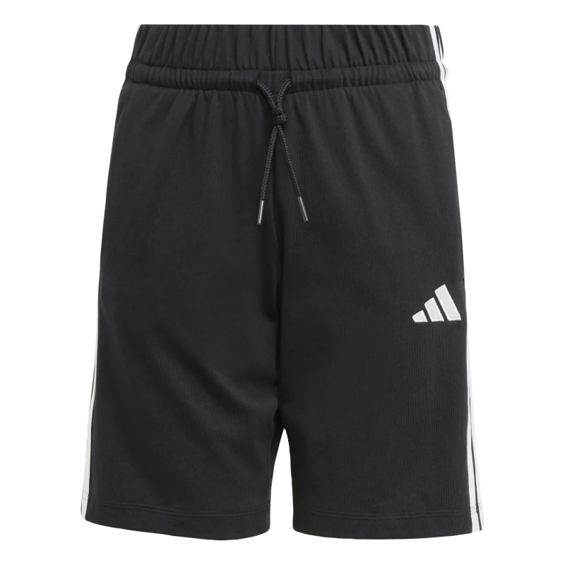 Image of adidas Essentials 3 Stripe Jersey Short Juniors Black/White male 9-10 Years