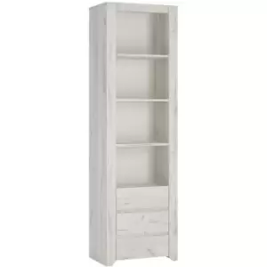 Image of Angel Tall Narrow 3 Drawer Bookcase in White Craft Oak - White Craft Oak
