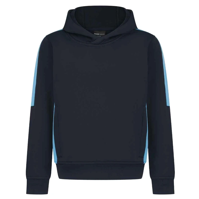 Image of Finden & Hales Team Contrast Hoodie in Mid Navy Size: 3-4 Years Mid Navy Unisex 3-4 Years
