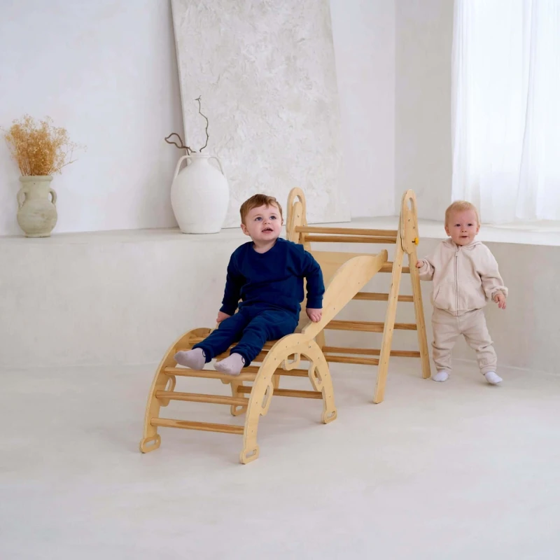 Image of Clair De Lune Clair de Lune 3 in 1 Activity Climbing Set Natural unisex One Size