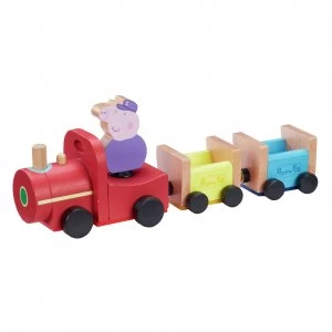 Image of Peppa Pig Peppa's Wood Play Train and Figure Playset