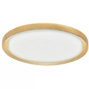 Image of Merano - Beaumont 56cm Integrated LED Semi Flush Light Metal, Golden Leaf Outside White Inside LED 50W 2750Lm 3000K