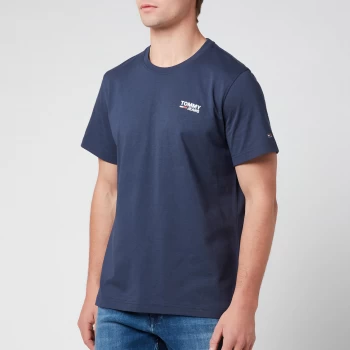 Image of Tommy Jeans Mens Regular Corporate Logo T-Shirt - Twilight Navy - S