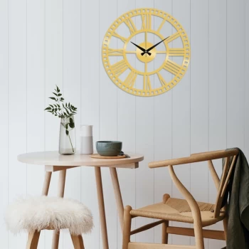 Image of Metal Wall Clock 10 - Gold Gold Decorative Metal Wall Clock