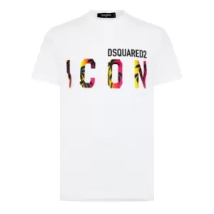 Image of DSQUARED2 Icon Palm Tree T Shirt - White