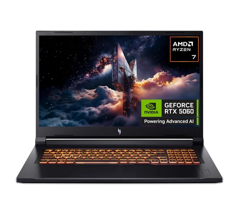 Image of Acer Nitro V17 AI 17.3" Gaming Laptop - AMD Ryzen 7, RTX 5060, 1TB SSD, Black 4711474591463