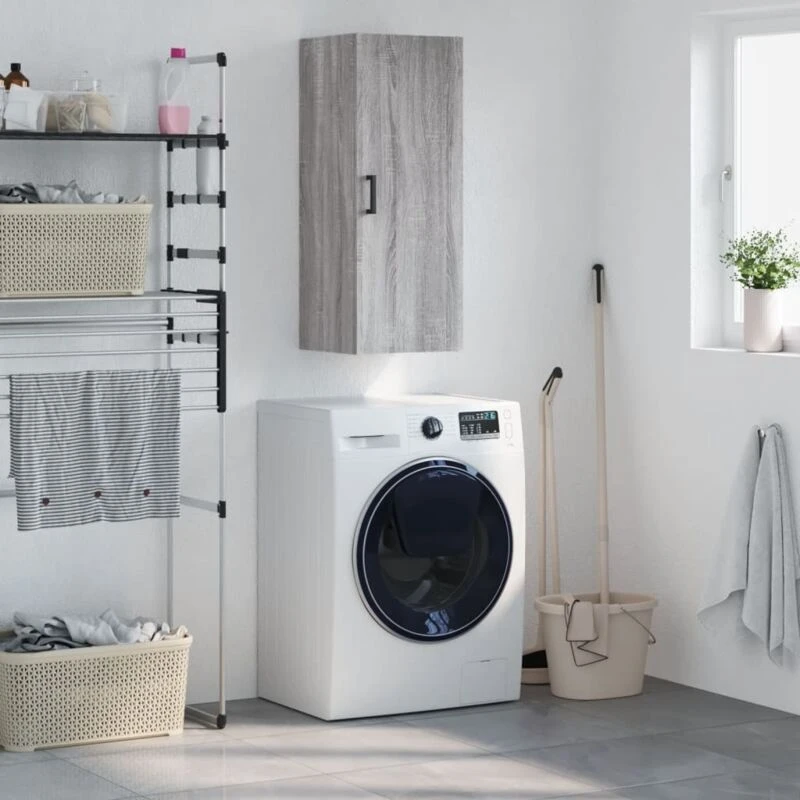 Image of VIDAXL Wall Mounted Cabinet Grey Sonoma 34.5x34x90cm Vidaxl 8720845440183