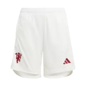 Image of adidas Manchester United Third Shorts 2023 2024 Juniors - White