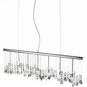Image of Elegant crystal pendant light STRETTA chrome 7 lights