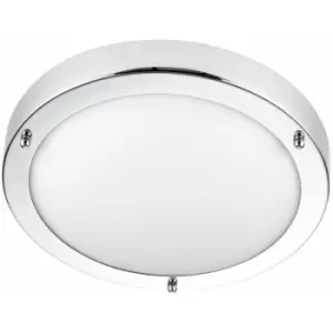 Image of Loops - IP44 Outdoor Dimmable Bulkhead Light Chrome Plate Bathroom Flush Ceiling Lamp