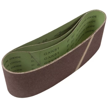 Image of Worksafe CB16180/3 Sanding Belt 100 x 610mm 80Grit - Pack of 3
