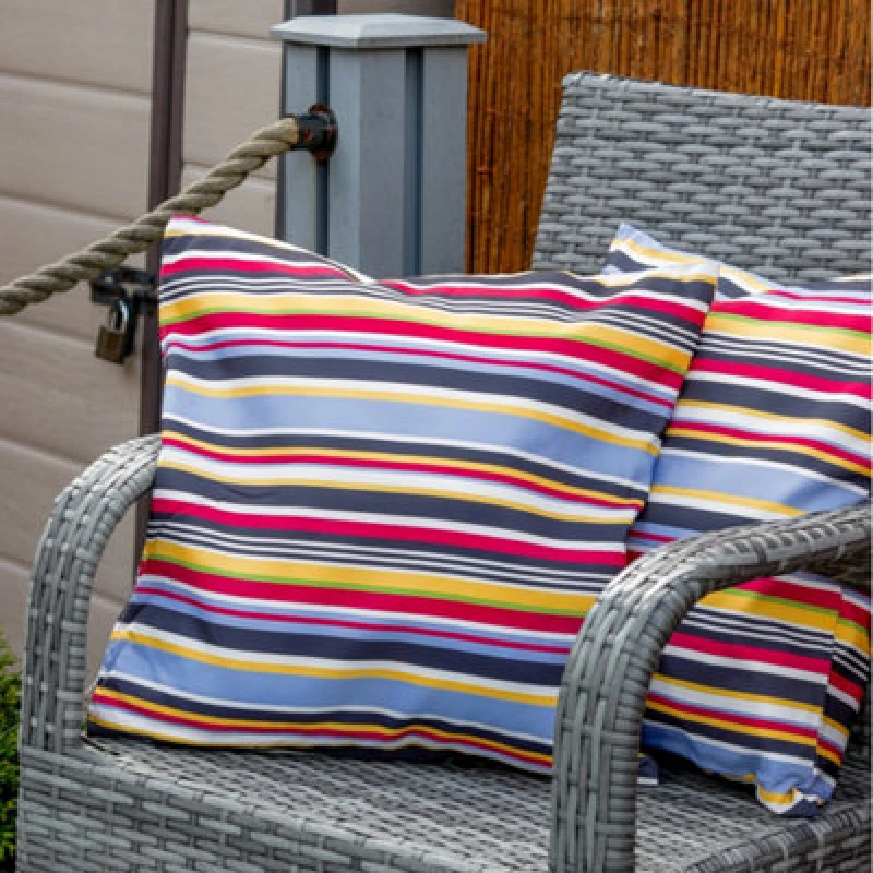 Image of Streetwize Outdoor Stripe Scatter Cushions - Pack of 6 - Multi Multi One Size