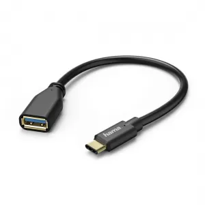 Image of Hama USB-C Adapter Cable, USB-C Male - Female USB-3.1-A, gold, 0.15m