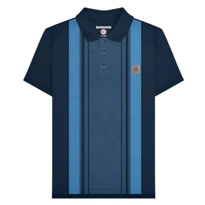 Image of Lambretta Lambretta Men SS25 Classic Polo Shirt in Navy Size: Small Navy S Male 5063750336435