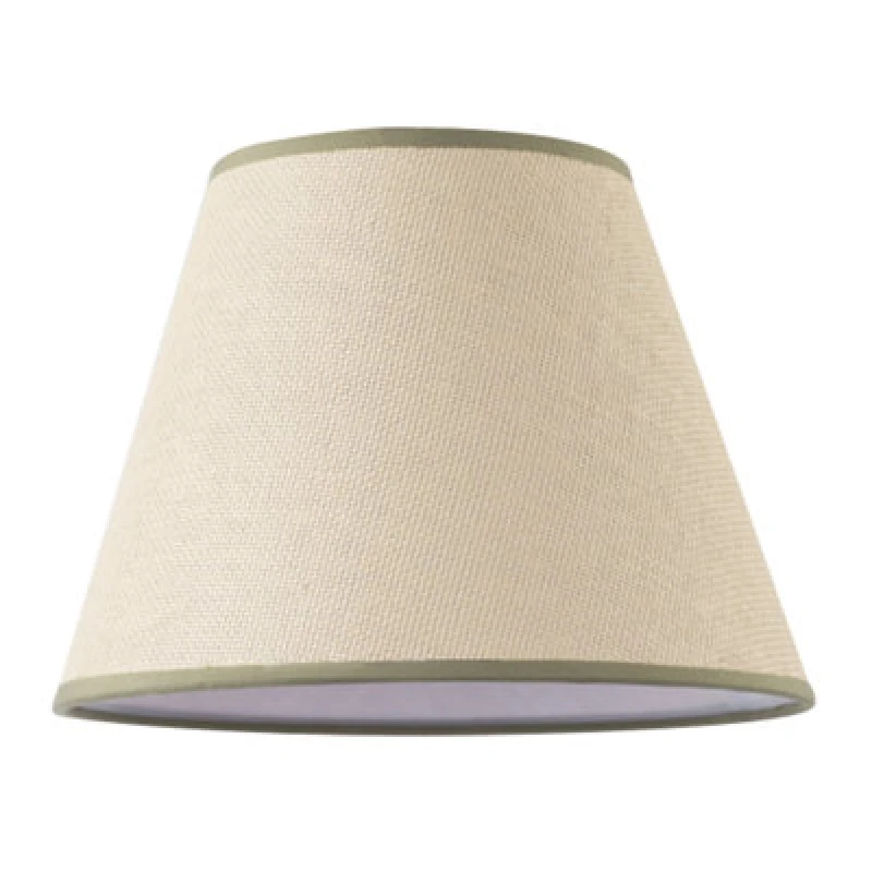 Image of Happy Homewares Classic Rattan Tweed Lamp Shade With Olive Green Cotton Fabric Trims