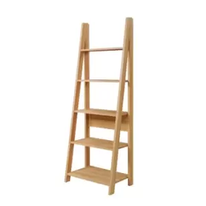 Image of Riva 5 Tier Ladder Bookcase Light Oak Effect