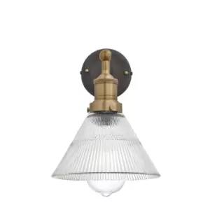 Image of Industville Brooklyn Glass Funnel Wall Light With Plug / 7" Copper Holder With Plug