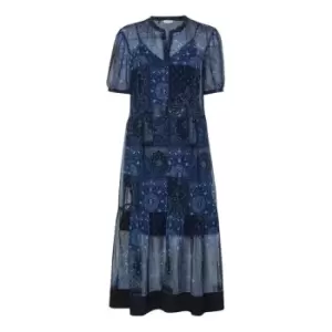 Image of Tommy Hilfiger Paisley Knee Dress Brac Slv - Blue