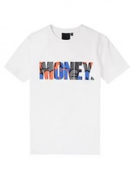 Image of Money Boys Block Logo Print T-Shirt - White