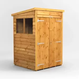 Image of 4X4 Power Overlap Pent Double Door Shed
