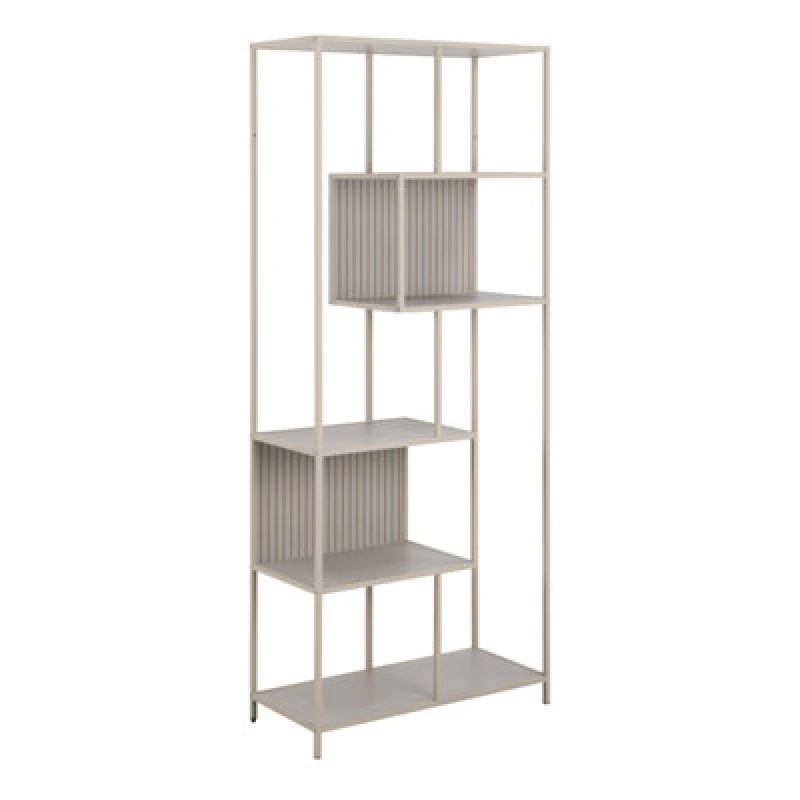 Image of Furniture To Go Seaford Tall Grey Metal Bookcase With 5 Shelves