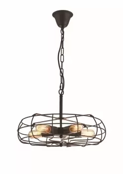Image of Claudia Cage Ceiling Pendant 5 Light E27 Black