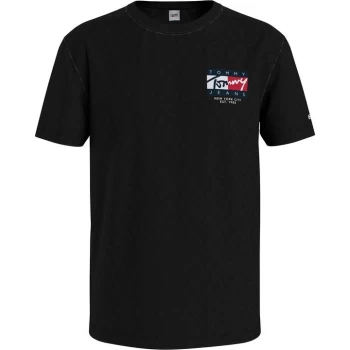 Image of Tommy Jeans Vintage Flag T Shirt - Black BDS