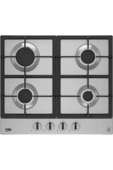 Image of Beko Pro HIAG64325SX Stainless Steel 58cm Gas Hob - Grey