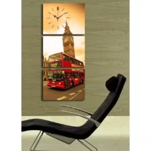 Image of 3P3040CS-62 Multicolor Decorative Canvas Wall Clock (3 Pieces)