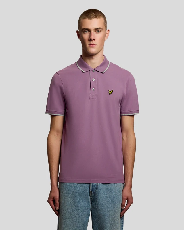 Image of Lyle & Scott Tipped Polo Shirt - Light Purple Light Purple WV71H Male 2XL,L,M,S,XL